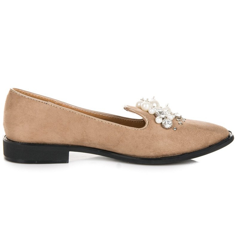 Best Shoes Mocka Lords med pärlor brun