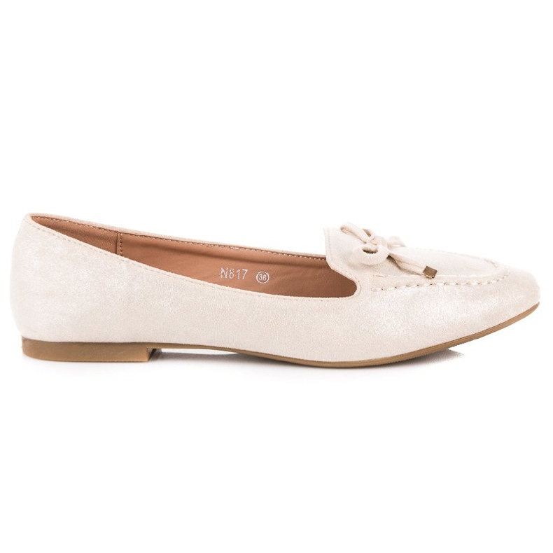 Small Swan Loafers i mocka med rosett beige