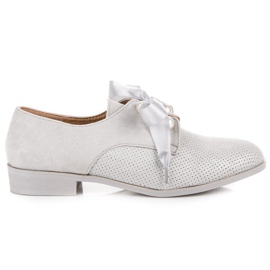 Bestelle Mockaskor med pärlor grå