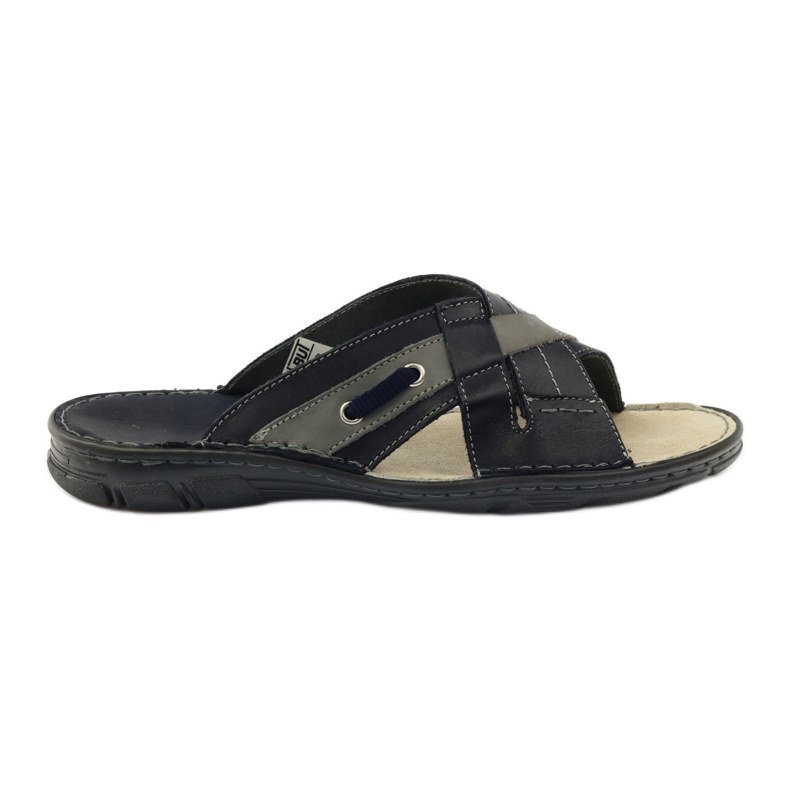 Skinntofflor herr Naszbut 055, marinblå