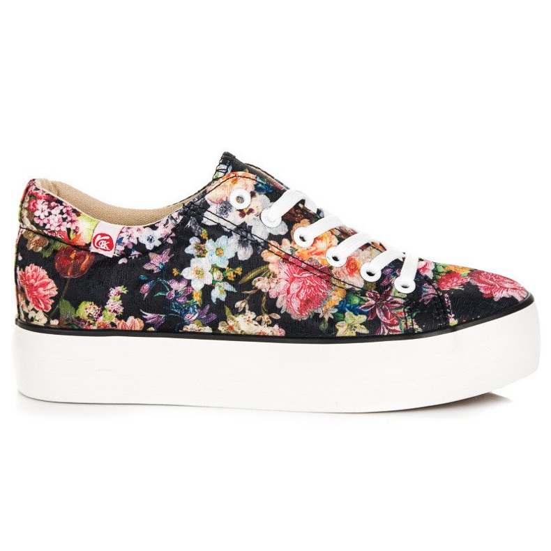 Yes Mile Bundna Sneakers Med Blommor mångfärgad