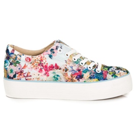 Yes Mile Bundna Sneakers Med Blommor mångfärgad