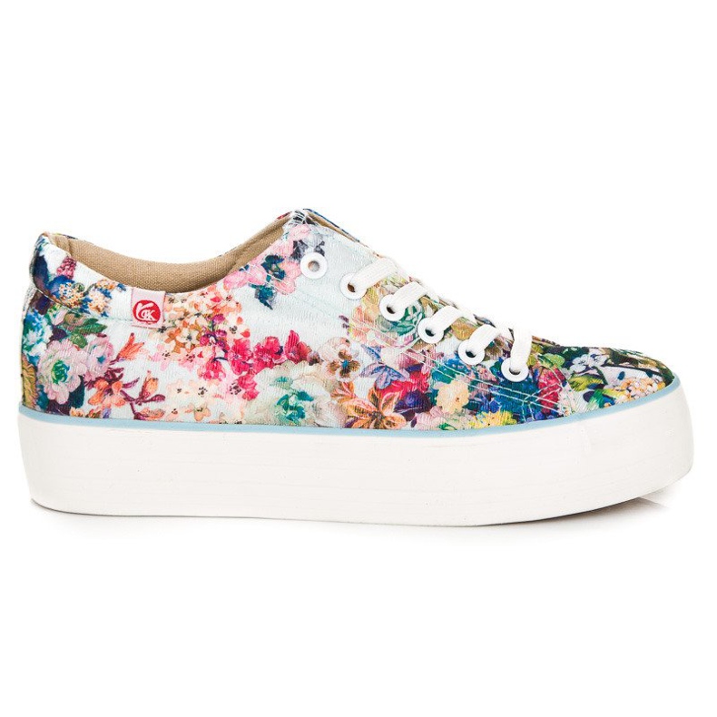 Yes Mile Bundna Sneakers Med Blommor mångfärgad