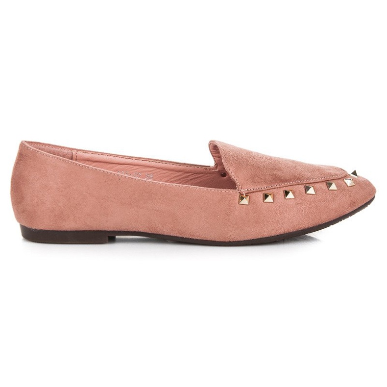 Slip-on skor med dubbar rosa
