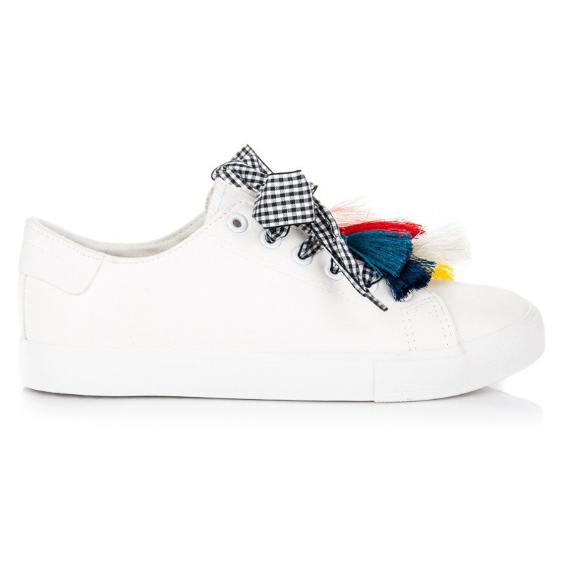 Ideal Shoes Vita sneakers med fransar