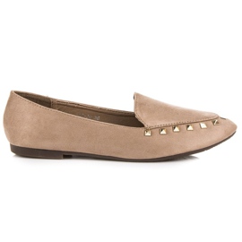 Slip-on skor med dubbar brun