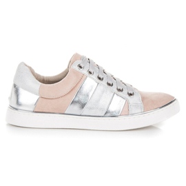 Kylie Knytna modesneakers rosa grå