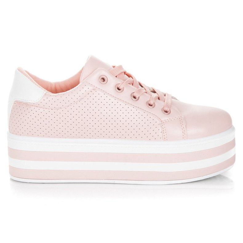 Seastar Sneakers med snörning på plattformen rosa