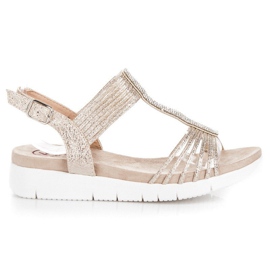 Kylie Sandaler Med Kristaller gul