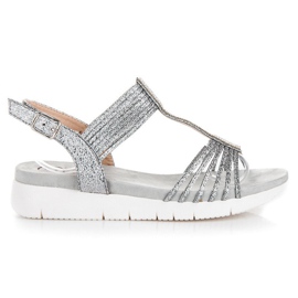 Kylie Sandaler Med Kristaller grå