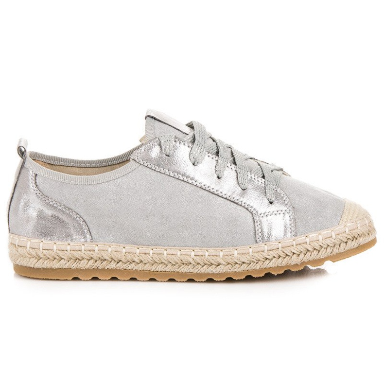 Seastar espadrillor i mocka med snörning grå