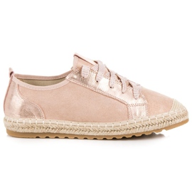 Seastar espadrillor i mocka med snörning rosa