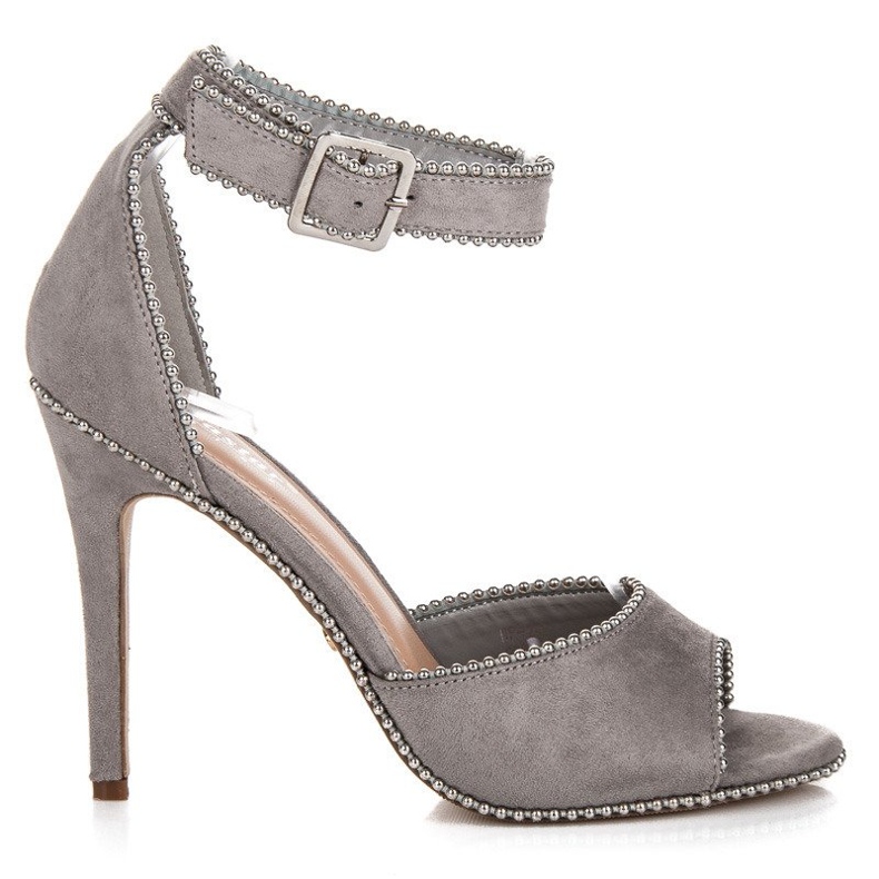 Seastar Sandaler i mocka på hög klack grå