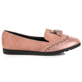 Nio Nio Moderiktiga loafers med fransar rosa
