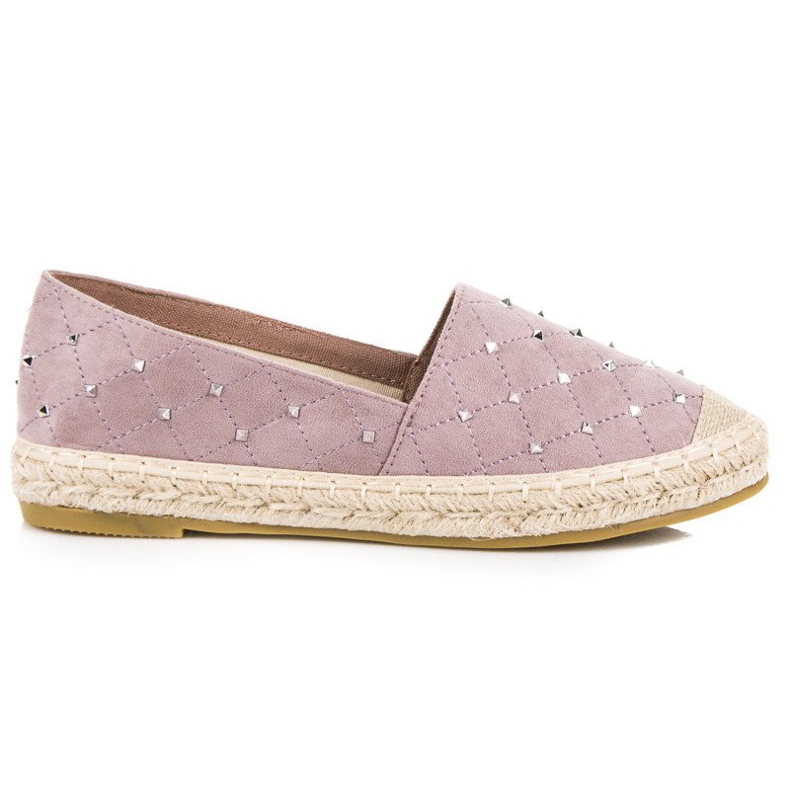 Coura Quiltade espadrillor i mocka violett