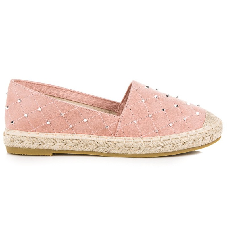 Coura Quiltade espadrillor i mocka rosa