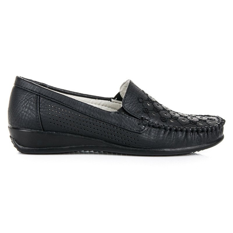 Hasby Svarta genombrutna loafers