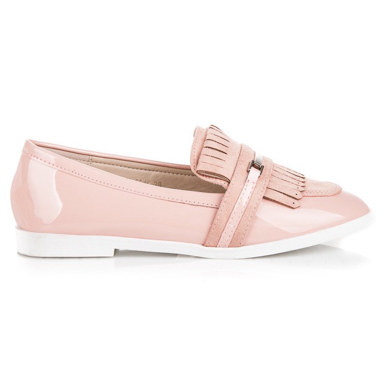 Ideal Shoes Pulverlackade mockasiner rosa