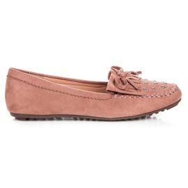 Snygga loafers i mocka rosa