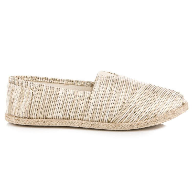 Ribbstickade espadrillor gul