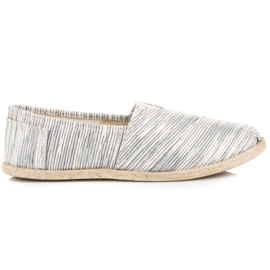 Ribbstickade espadrillor grå