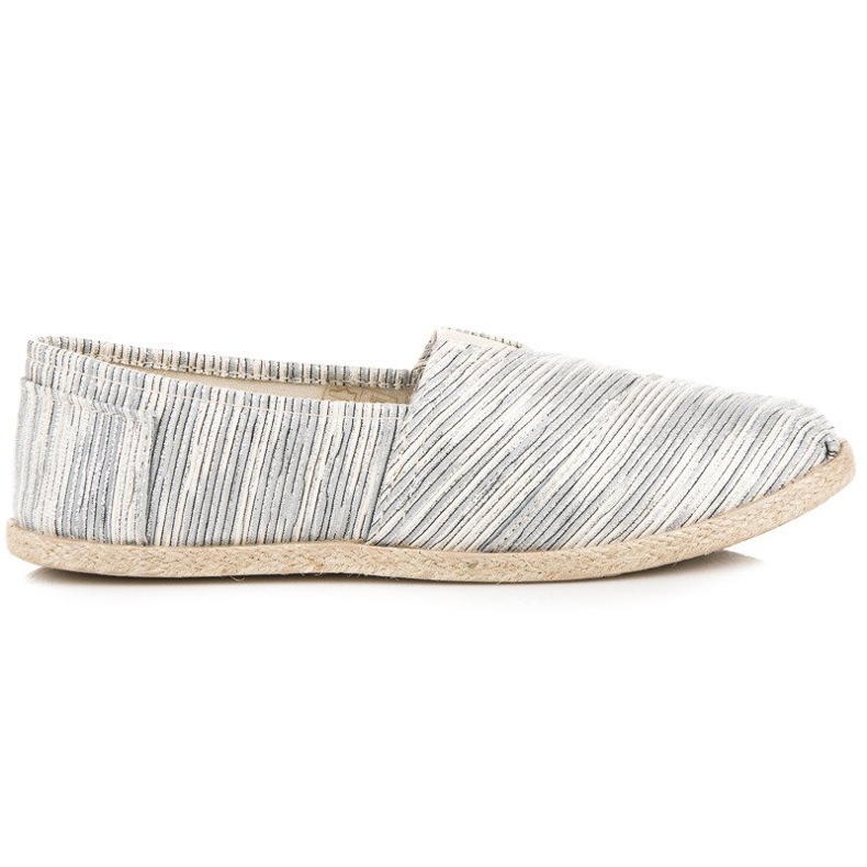 Ribbstickade espadrillor grå