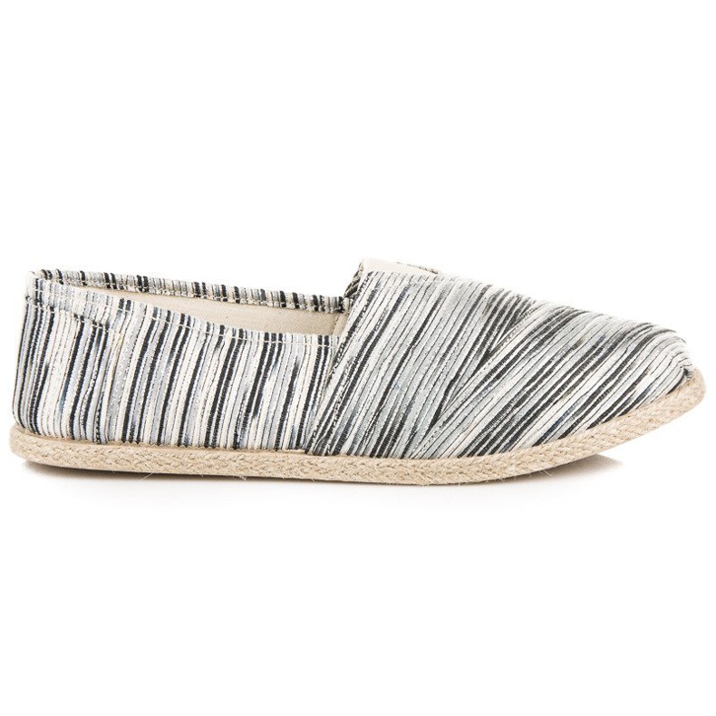 Ribbstickade espadrillor svart