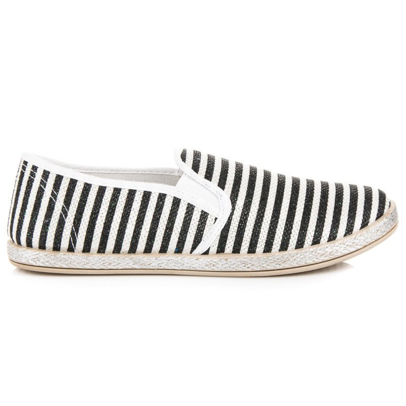 Muto Slip on espadrilles med ränder svart