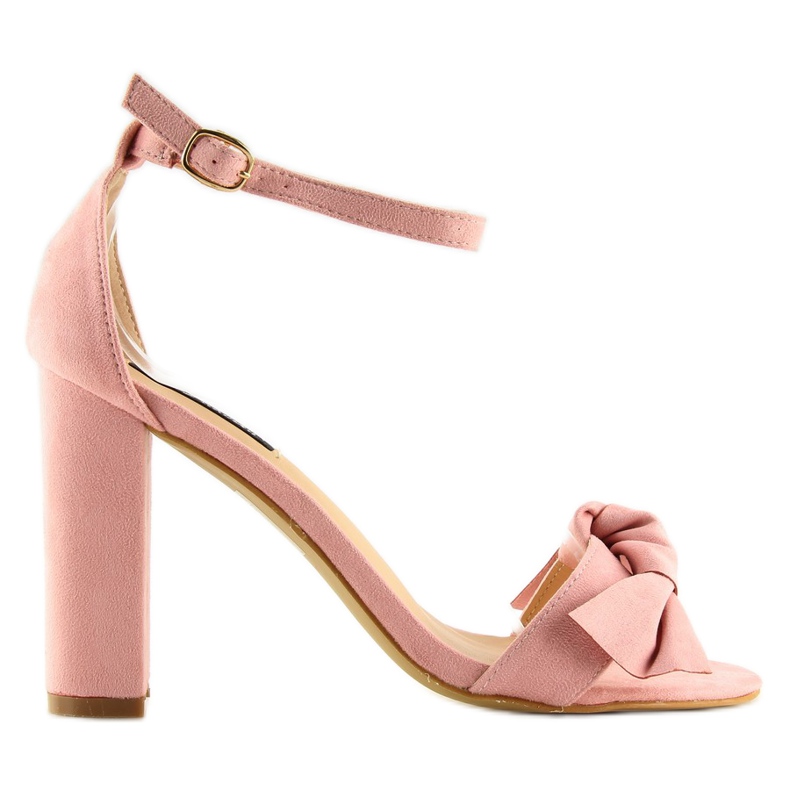 Rosa högklackade sandaler 118-11 rosa