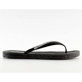 Svarta CK40P Svarta gummiflip-flops