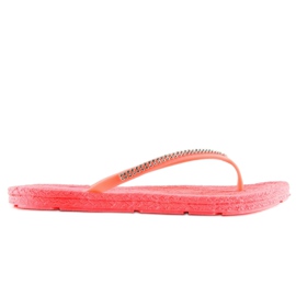 Flipflops, gummirosor CK40P Coral rosa