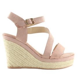 Espadriller på kilar rosa 333-8 Rosa
