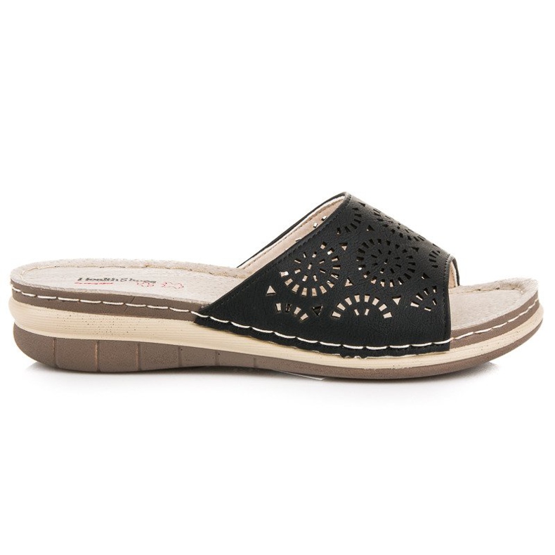 Hasby Genombrutna tofflor för kvinnor svart