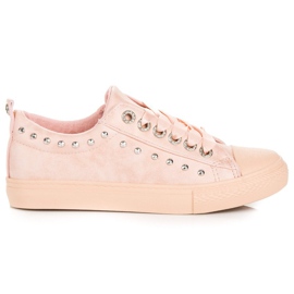 Rosa sneakers med ett band