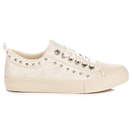 Beige sneakers med ett band