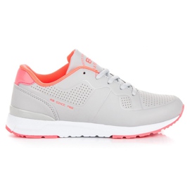 Ax Boxing Gråa sportskor för kvinnor orange rosa