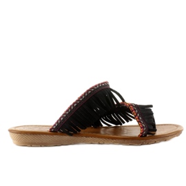 Negro indisk stil flip-flops svart