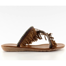 Flipflops i indisk stil k1626302 Kamel brun