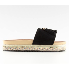 Svarta kvinnors svarta tofflor LS-93 svart