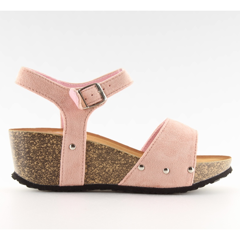 Rosa sandaler på korksula