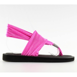 Rosa flipflops i fushia-bomull