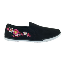 Mckey 180 blommiga sneakers i mocka svart