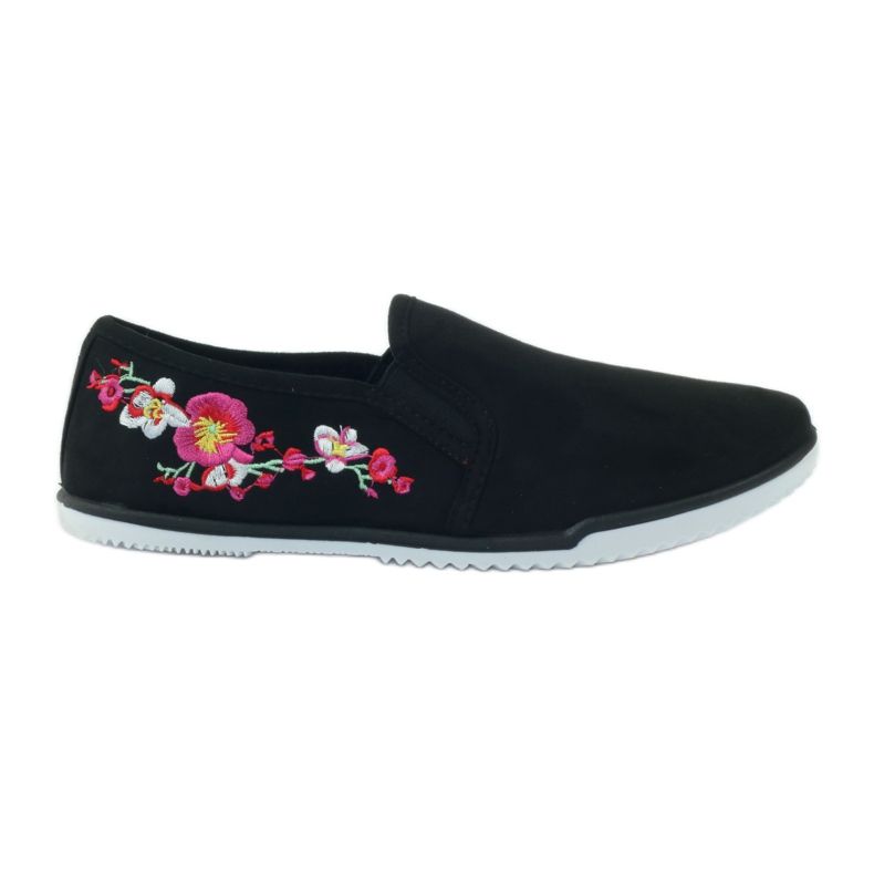 Mckey 180 blommiga sneakers i mocka svart