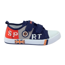 American Club Amerikanska sneakers sneakers läder innersula marinblå grå orange