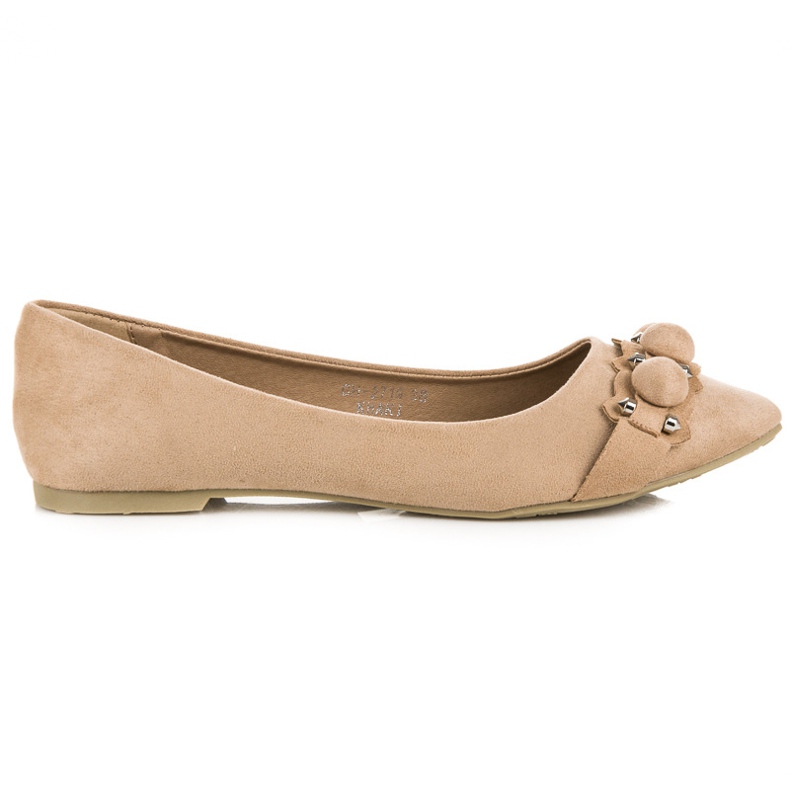 Ideal Shoes Snygga beige ballerinor