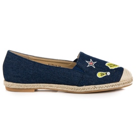 Sweet Shoes Denim espadrilles med lappar marinblå
