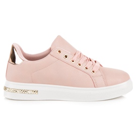 Fashionabla sneakers på plattformen rosa
