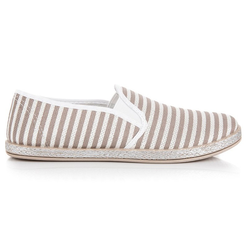 Muto Slip on espadrilles med ränder grå