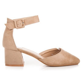 Lågklackade mockasandaler brun