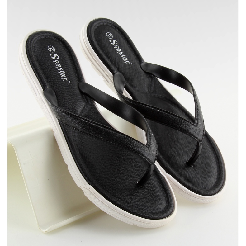 Svarta flip-flops för kvinnor svart CK41P Svart